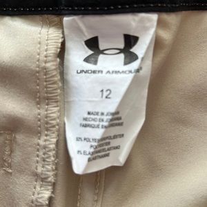 Khaki Under Armour golf shorts